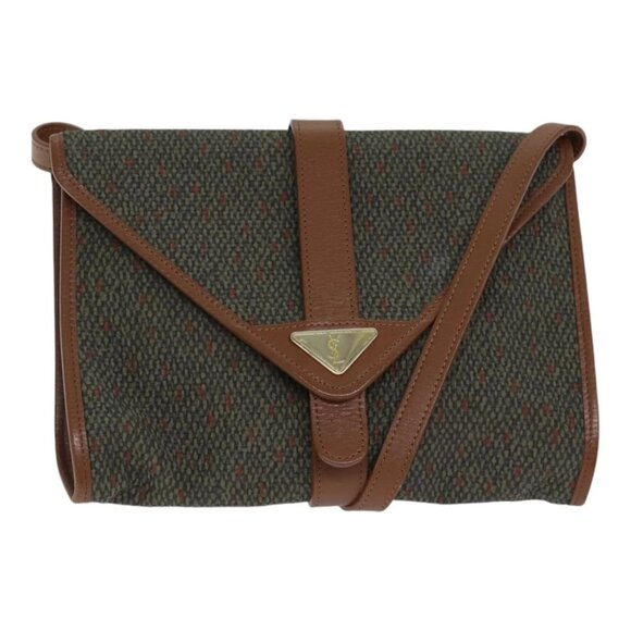 SAINT LAURENT Shoulder Bag PVC Leather Gold Green - Picture 1 of 16